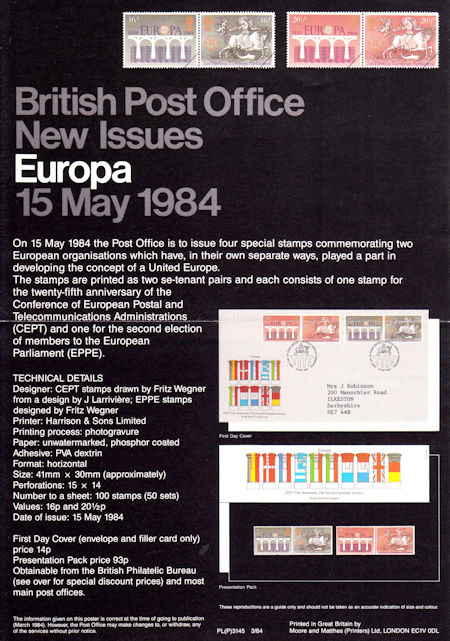 CEPT 25th Anniversary The Second European Election (1984)
