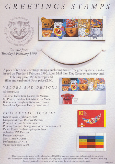 Greetings Booklet Stamps. 'Smiles' (1990)