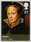 The House of Tudor 81p Stamp (2009) Mary (1553-1558)