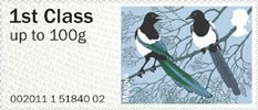 Post & Go - Birds of Britain II 1st Stamp (2011) Magpie
