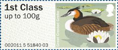 Post & Go - Birds of Britain III 1st Stamp (2011) Great Crested Grebe