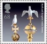 The Crown Jewels 68p Stamp (2011) Rod and Sceptre with Doves