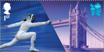 Welcome to the London 2012 Olympic Games 1st Stamp (2012) Fencing - Tower Bridge