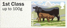 Post & Go - British Farm Animals III - Cattle 1st Stamp (2012) Welsh Black