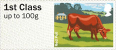 Post & Go - British Farm Animals III - Cattle 1st Stamp (2012) Red Poll