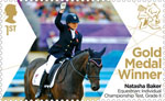 Paralympics Team GB Gold Medal Winners  1st Stamp (2012) Equestrian: Individual Championship Test, Grade II - Paralympics Team GB Gold Medal Winners 