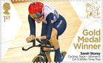 Paralympics Team GB Gold Medal Winners  1st Stamp (2012) Cycling: Track - Women's C4-5 500m Time Trial - Paralympics Team GB Gold Medal Winners 