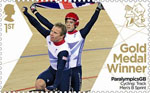 Paralympics Team GB Gold Medal Winners  1st Stamp (2012) Cycling: Track Men's B Sprint - Paralympics Team GB Gold Medal Winners 
