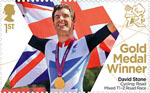 Paralympics Team GB Gold Medal Winners  1st Stamp (2012) Cycling: Road Mixed T1-2 Road Race - Paralympics Team GB Gold Medal Winners 