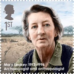 Great Britons 1st Stamp (2013) Mary Leaky (1913-1996)