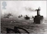 Merchant Navy 1st Stamp (2013) Merchant convoy in North Sea