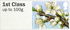 Post & Go: Spring Blooms - British Flora 1 1st Stamp (2014) Blackthorn
