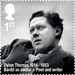 Remarkable Lives 1st Stamp (2014) Dylan Thomas