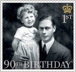 HM The Queen’s 90th Birthday 1st Stamp (2016) HM The Queen with her father 1930