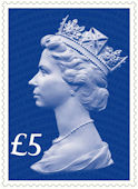 65th Anniversary of the Accession of HM The Queen £5 Stamp (2017) Sapphire Blue