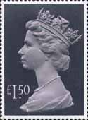 High Value Definitive £1.50 Stamp (1986) pale mauve and grey black