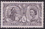 Shakespeare Festival 2s6d Stamp (1964) Hamlet contemplating Yorick's skull (Hamlet) and Queen Elizabeth II