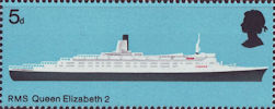 British Ships 5d Stamp (1969) Queen Elizabeth II