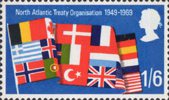 Notable Anniversaries 1s6d Stamp (1969) Flags of NATO Countries