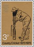 County Cricket 1873-1973 9p Stamp (1973) County Cricket 1873-1973