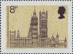 19th Commonwealth Parliamentary Conference 8p Stamp (1973) Palace of Westminster seen from Whitehall