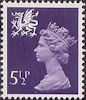 Regional Decimal Definitive - Wales 5.5p Stamp (1974) Purple