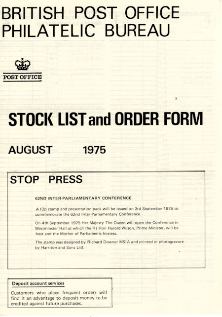 1975 Stock Lists from Collect GB Stamps