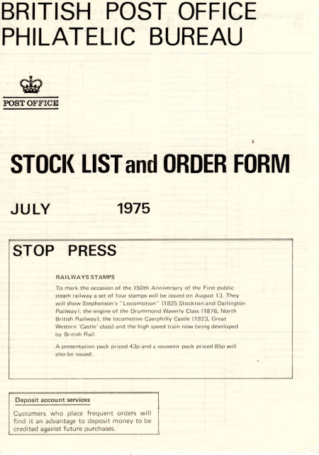 1975 Stock Lists from Collect GB Stamps