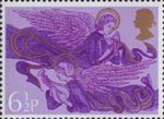 Christmas 6.5p Stamp (1975) Angels with Harp and Lute