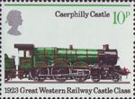 Railways 1825-1975 10p Stamp (1975) Caerphilly Castle, 1923