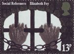 Social Reformers 13p Stamp (1976) Hands clutching Prison (Elisabeth Fry)