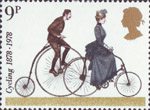 Cycling 9p Stamp (1978) Penny-farthing and 1884 Safety Bicycle
