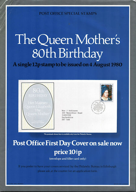 80th Birthday of Queen Elizabeth the Queen Mother