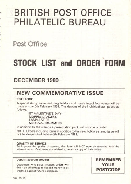 1980 Stock Lists from Collect GB Stamps