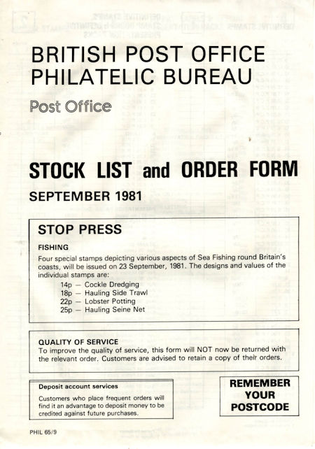 1981 Stock Lists from Collect GB Stamps