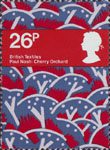 British Textiles 26p Stamp (1982) 'Cherry Orchard' (Paul Nash)