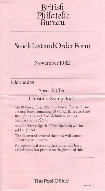 1982 Stock Lists from Collect GB Stamps