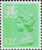 Regional Decimal Definitive - Wales 12.5p Stamp (1982) Light Emerald
