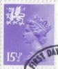 Regional Decimal Definitive - Wales 15.5p Stamp (1982) Pale Violet