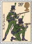 The British Army 26p Stamp (1983) Riflemen, 95th Rifles (The Royal Green Jackets) (1805)