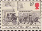 The Royal Mail 16p Stamp (1984) Bath Mail Coach, 1784