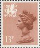 Regional Definitive - Wales 13p Stamp (1984) Pale Chestnut