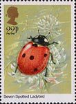 Insects 22p Stamp (1985) Coccinella septempuncata (ladybird)