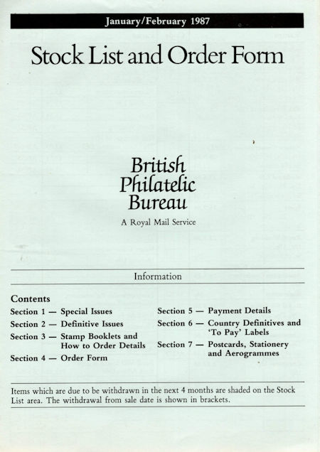 1987 Stock Lists from Collect GB Stamps