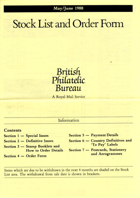 1988 Stock Lists from Collect GB Stamps