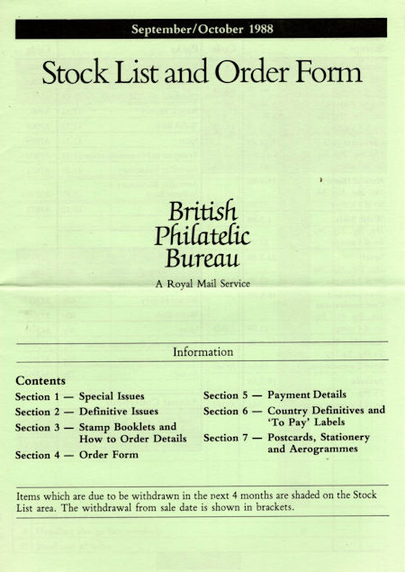 1988 Stock Lists from Collect GB Stamps