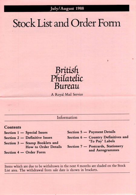 1988 Stock Lists from Collect GB Stamps