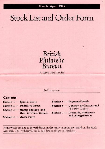 1988 Stock Lists from Collect GB Stamps