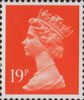 Definitive 19p Stamp (1988) Bright Orange Red