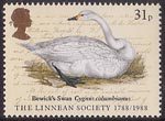 The Linnean Society 31p Stamp (1988) Whistling ('Bewick's) Swan (Edward Lear)